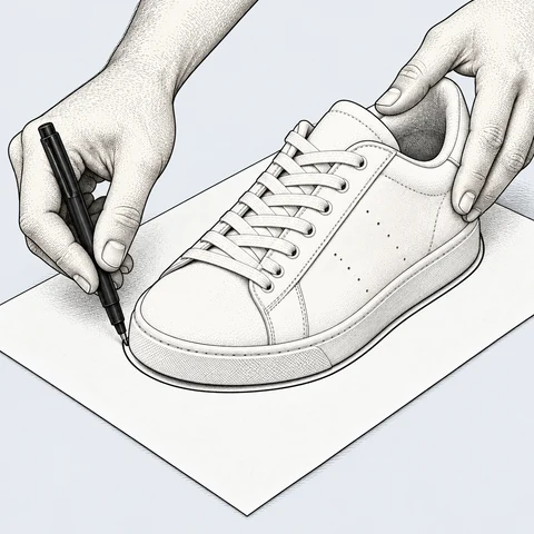 ภาพวาดวิธีติด Sole Defense: เทียบขนาดทั้งสองข้าง